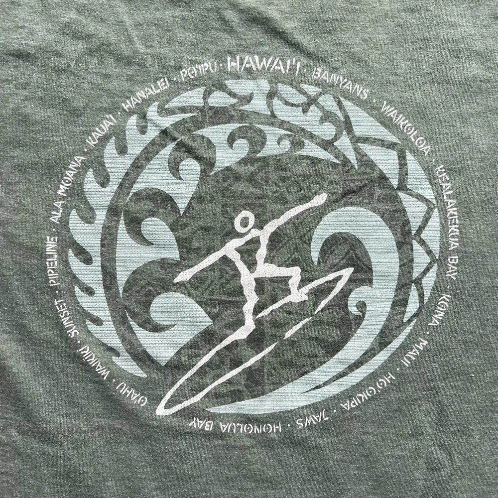 Green Gildan Surf Logo Tee - Picture 2 of 5